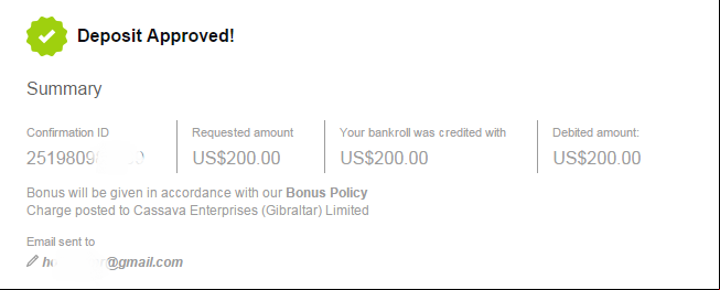 Confirm Skrill Deposit