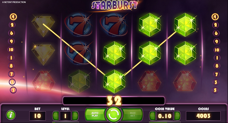 Reels of the NetEnt Starburst Slot