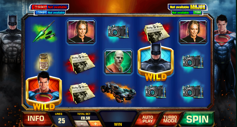 Reels view - Batman vs Superman online slot
