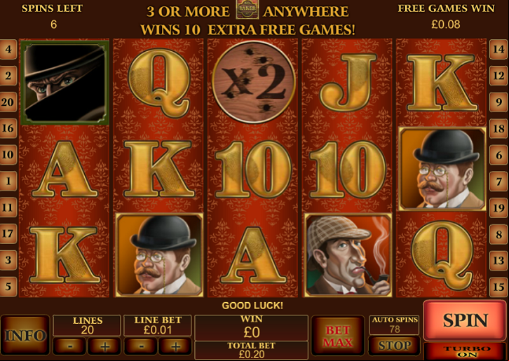 Sherlock Holmes Slot from PlayTech Bonus